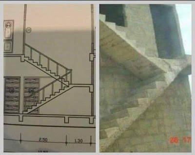 Lectura de planos errónea, escalera