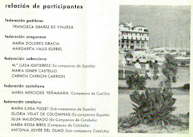 Relación de las participantes en el IX Campeonato de España Femenino 1965