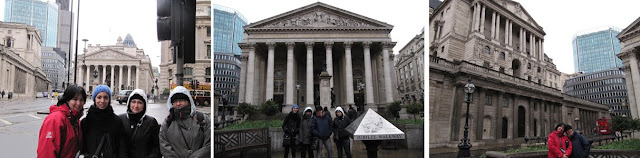 La bolsa y el banco de Inglaterra, en Londres