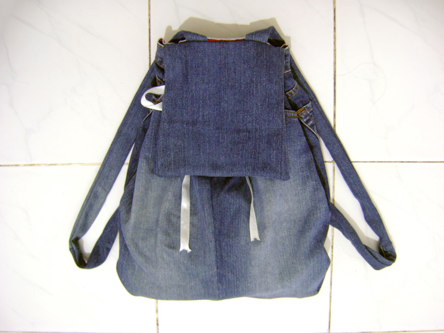 Back to School DIY Denim Backpack from Old Jeans