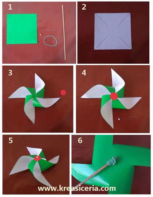 Cara Mudah Membuat  Kincir  Angin  dari Kertas 