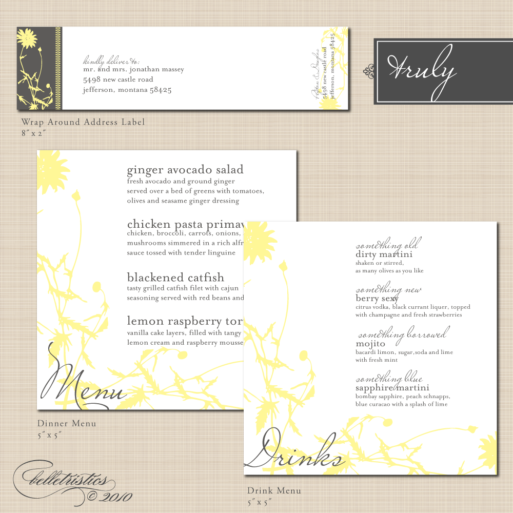 blank wedding menus designs