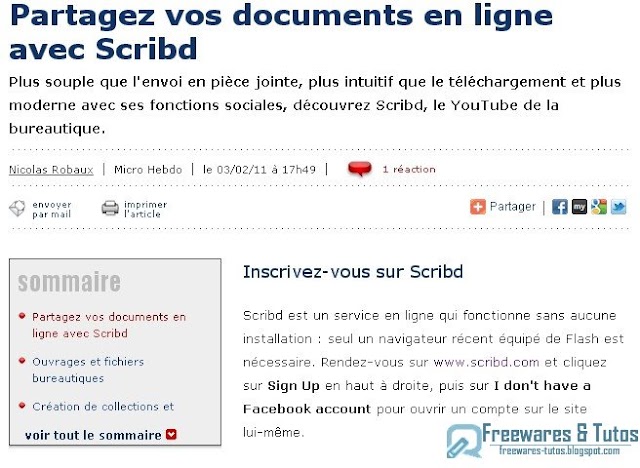 Le site du jour : partager ses documents en ligne avec Scribd