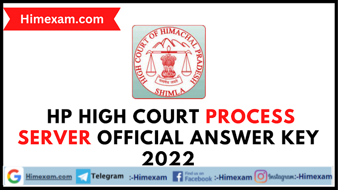  HP High Court Process Server Official Answer key 2022