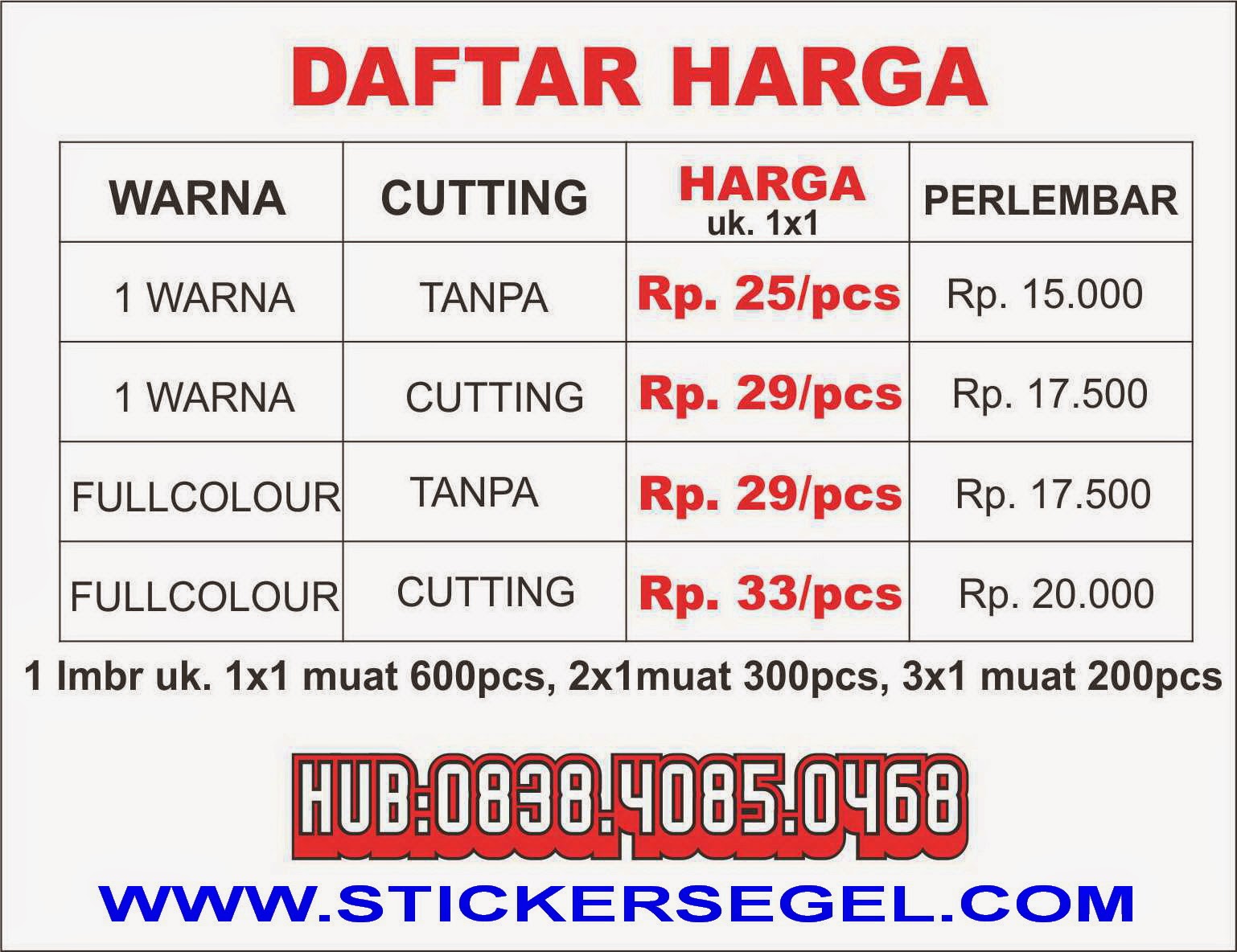 Stiker Segel Garansi Pangkalpinang Tanjungpinang Yogyakarta Bandung Semarang Surabaya Serang Denpasar Kupang