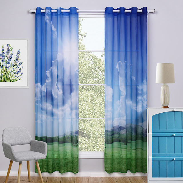  High Quality Romantic Scenic living room window curtains 3d Digital Print Polyester 3D curtain designs for living room