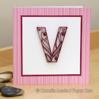 Quilling Letter V Monogram Tutorial Pattern