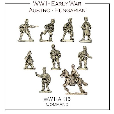 WW1-AH15 Austro-Hungarian Early War Command - (Approx 30 Figs)