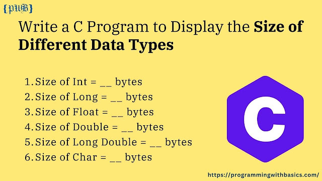 Write a C Program to Display The Size of Different Data Types