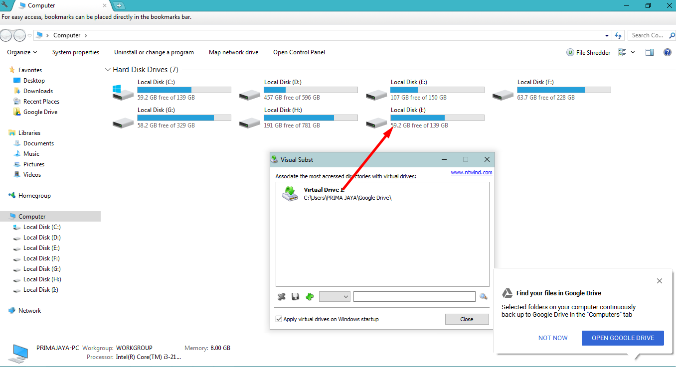 Google Drive Access As Hardisk Partition