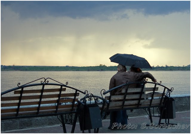 couples in rain