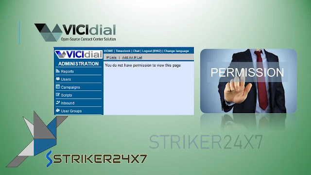 vicidial You do not have permission to view this page