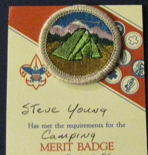 Boy Scout camping badge