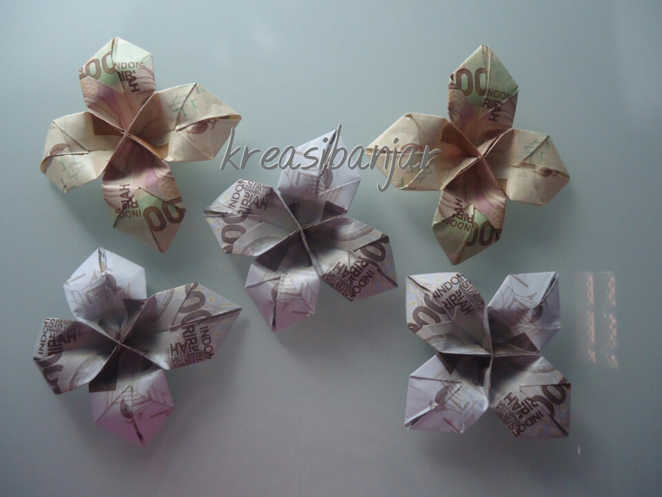 Cara Membuat Origami Bunga Dari Uang  Kertas  Tutorial 