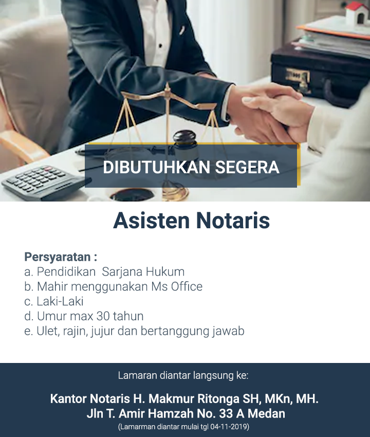 Lowongan Kerja Medan Terbaru di Kantor Notaris Medan ...