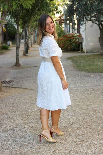 look du jour, robe sézane blanche, sac Minelli, les petites bulles de ma vie