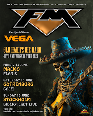 FM "Old Habits Die Hard" 40th Anniversary 2024 Sweden tour dates poster