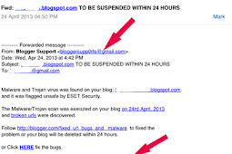 Beware of Phishing Mails That Threaten To Suspend Your Blogger Blog Within 24 Hours