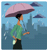 lady with umbrella clip art