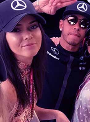 Kendall Jenner with Lewis Hamilton