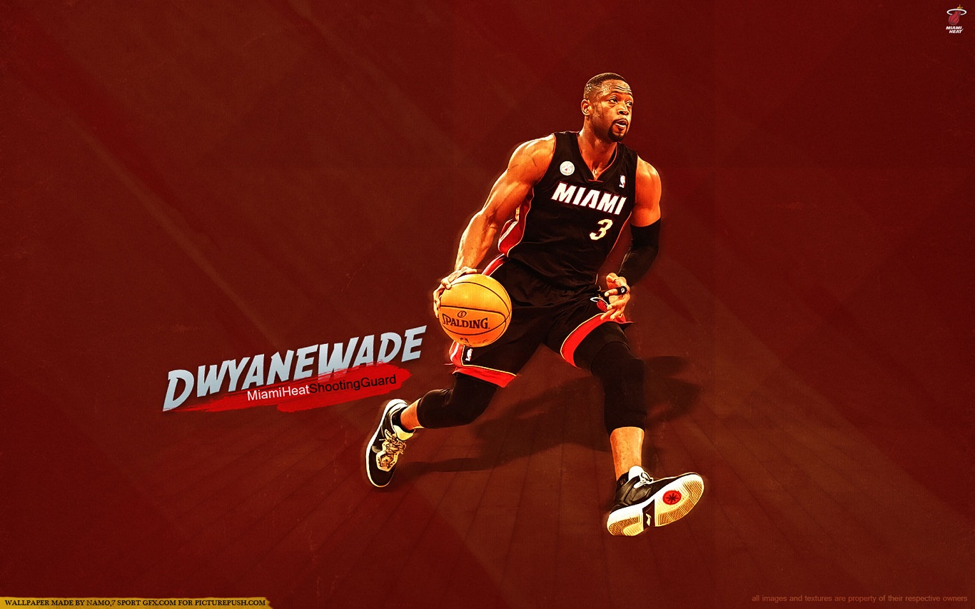 Dwyane Wade Miami Heat Dribble Wallpapers 1366X768