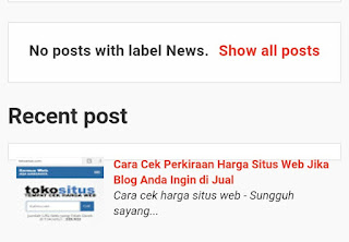 Cara membuat recent post / artikel terbaru dengan gambar 