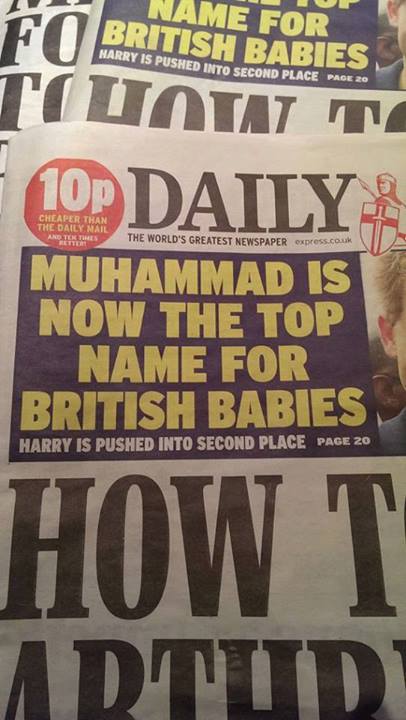 Muhammad is now most popular name for British babies