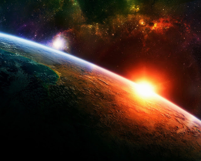 outer space, sunrise, desktop backgrounds