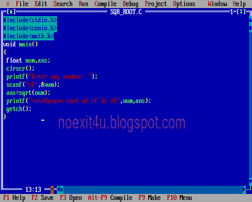 C PROGRAM: TO CALCULATE SQUARE ROOT OF ANY NUMBER ~ noexit4u.com