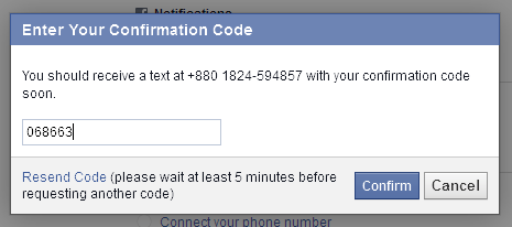 Enter confirmation code