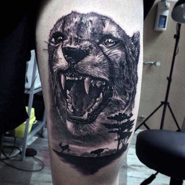 Tatuagem de leopardo - 38 ideias masculinas para inspirar vocês