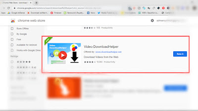 The Downloadhelper addon in google chrome