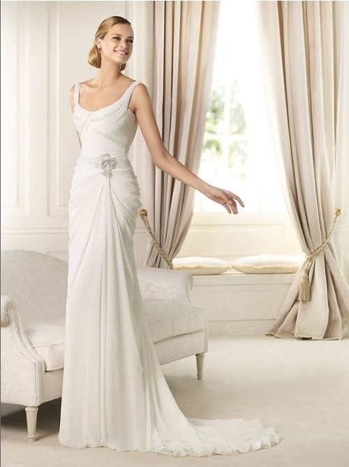 Bride-In-Dream: Gorgeous Sheath Wedding Dress Adds A Touch of