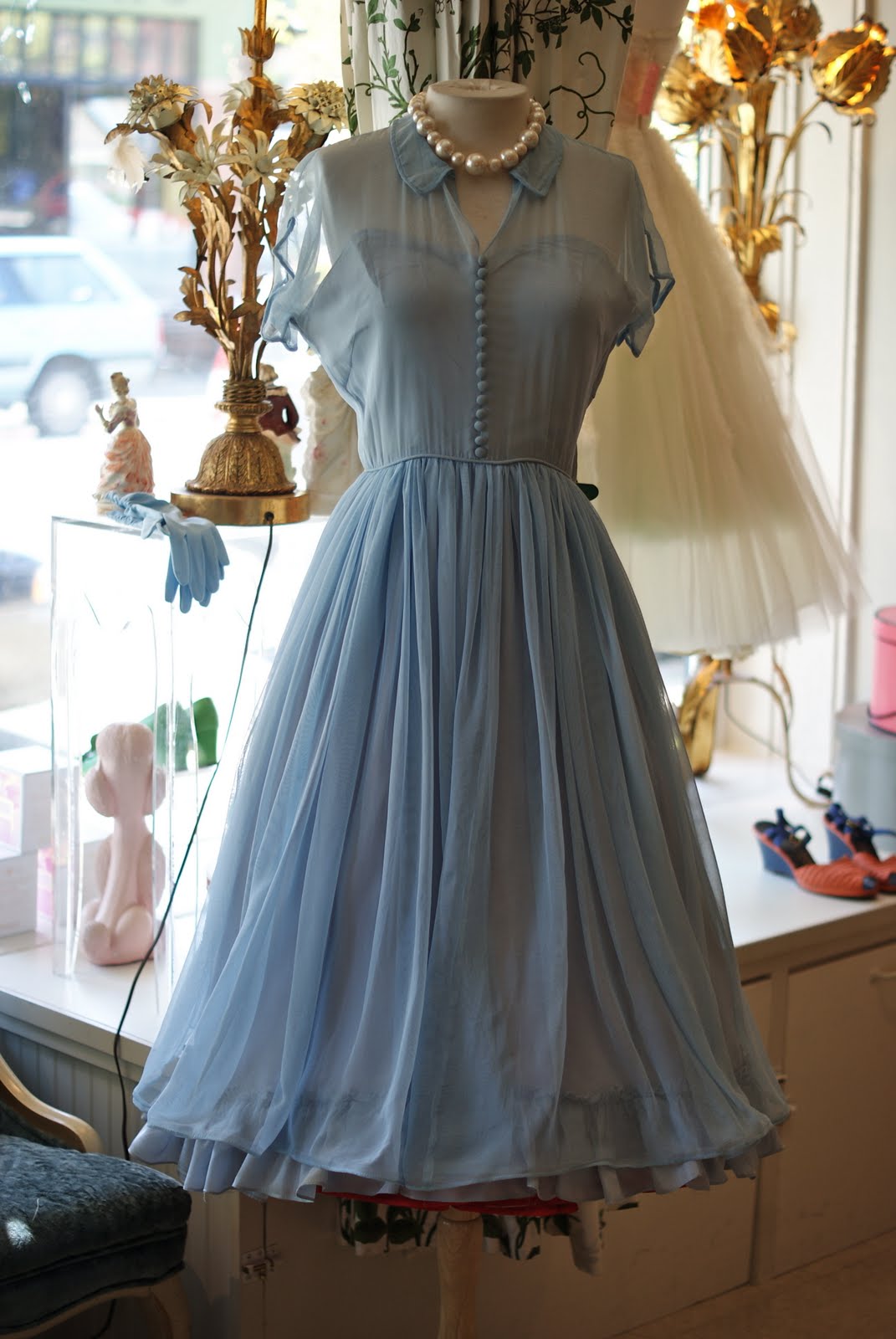 1950's Emma Domb powder blue prom dress, size 6, 148.