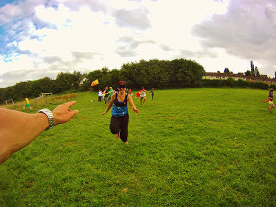 Blindfolded race photograph