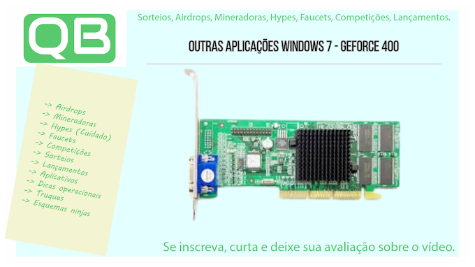 Outras Aplicações Windows 7 - GeForce 400: Procedimento de Instalação de Drivers