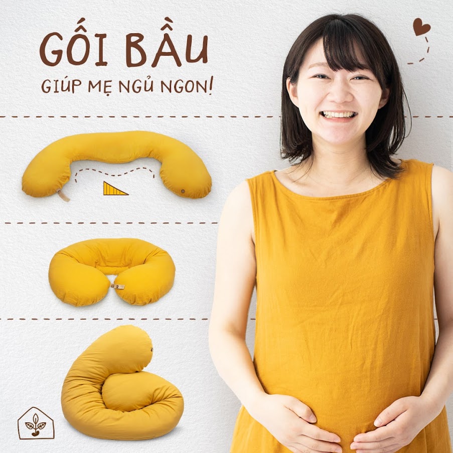 [A159] Mẹ Bầu mấy tháng nên dùng gối bầu Đậu Khuyết