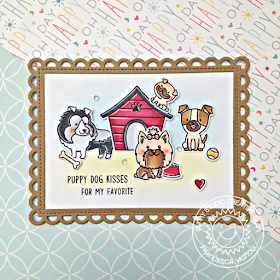 Sunny Studio Stamps: Puppy Dog Kisses Puppy Parents Fancy Frames Puppy Themed Card by Franci Vignoli