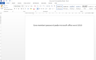 Cara membuat Password Pada Office Word 2013