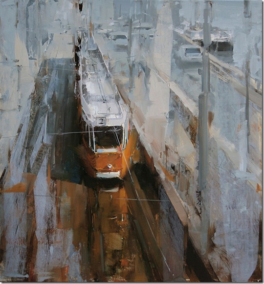 tram-stop-in-the-morning-Tibor-Nagy-ENKAUSTIKOS