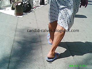 candid muscular calves feet