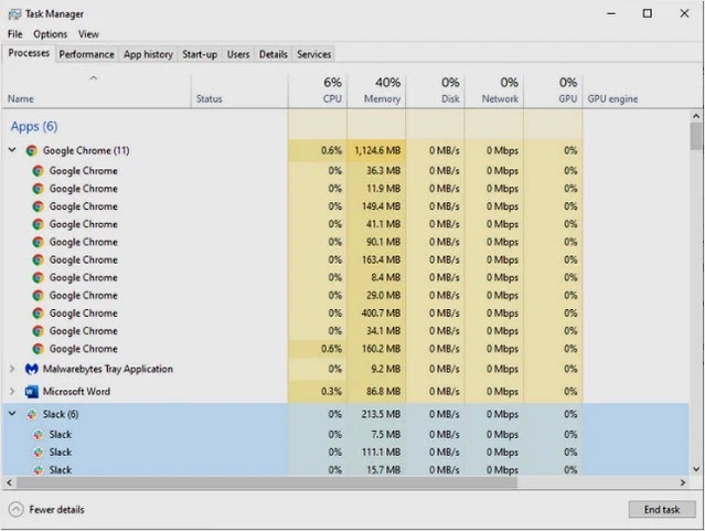 صورة اداة المهام Task Manager