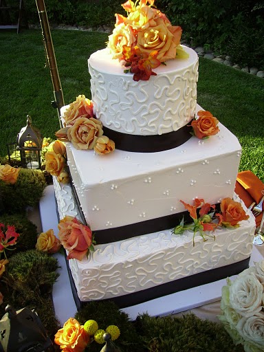 fall square wedding cakes