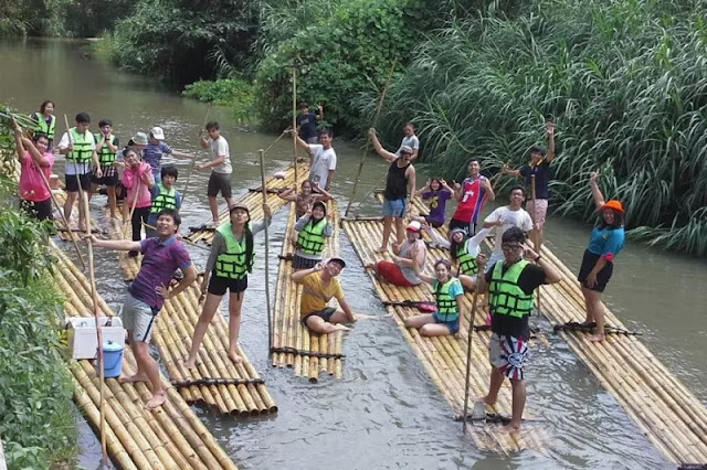 Bamboo rafting is also very popular