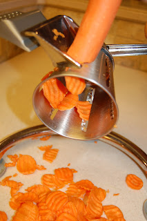 Carrots Cut as Crinkle Chips