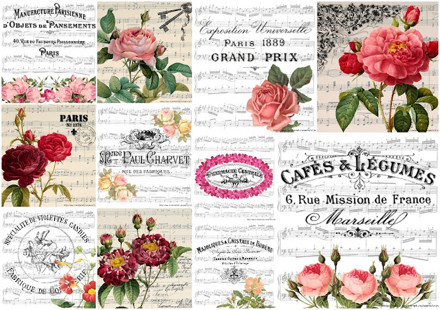 Retro Flowers in Music Sheets.