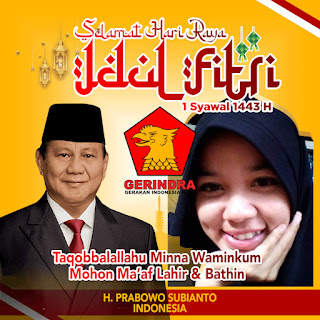 Twibbon Idul Fitri Bersama Prabowo Partai Gerindra 2022, Design Populer