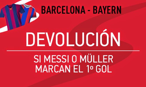 sportium bono 50 euros devolucion Barcelona vs Bayern 6 mayo