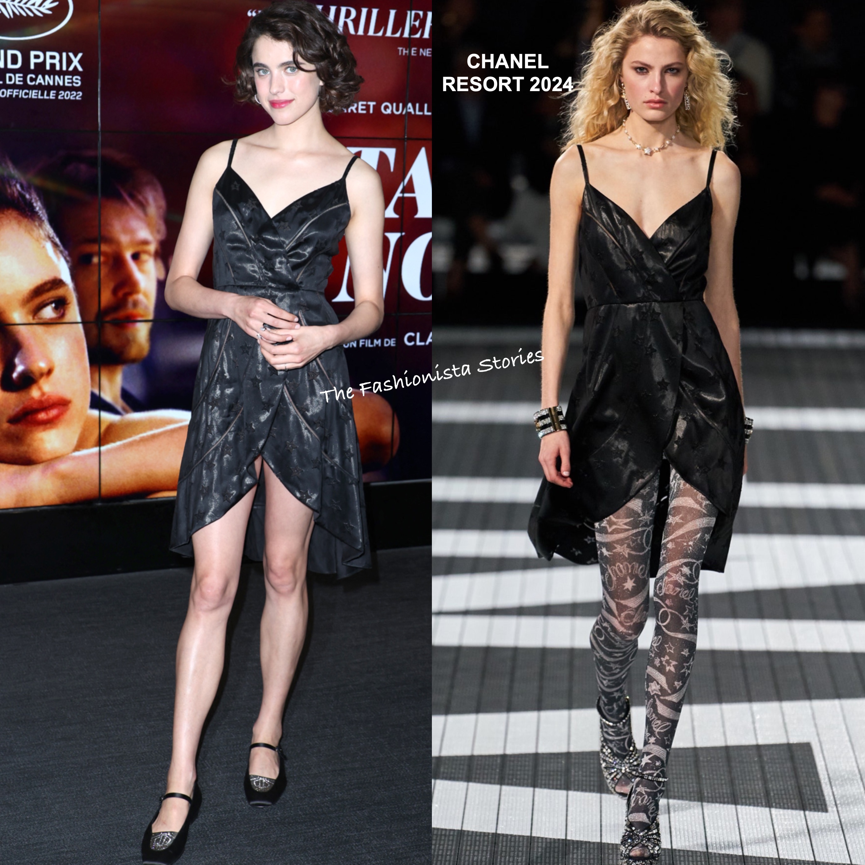 Margaret Qualley in Chanel at the ''Stars At Noon'' Paris Premiere