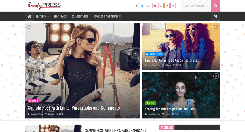 BeautyPress Stylish Blogger Template